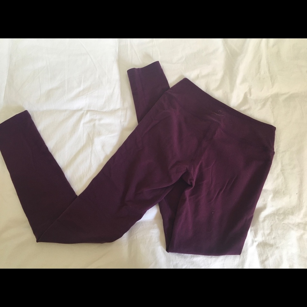 dark maroon purple beyond yoga basic legging size small
